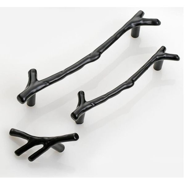 Wardrobe North European forest Drawer Handles And Knobs 96mm Black Dresser Pulls Grey Furniture Handles