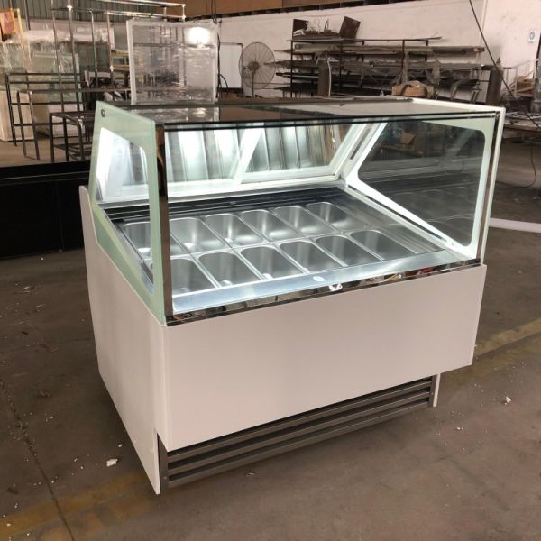 Sliding Door Commercial Gelato Freezer Ice Cream Display Cabinets With LED Light
