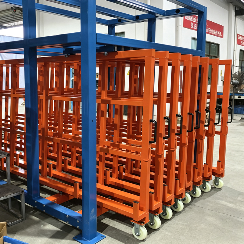 Space-Saving Vertical Sheet Leftover Rack, Pull-out Upright Plate Storage Shelving For Factory Material Sorting Metal Offcut Management
