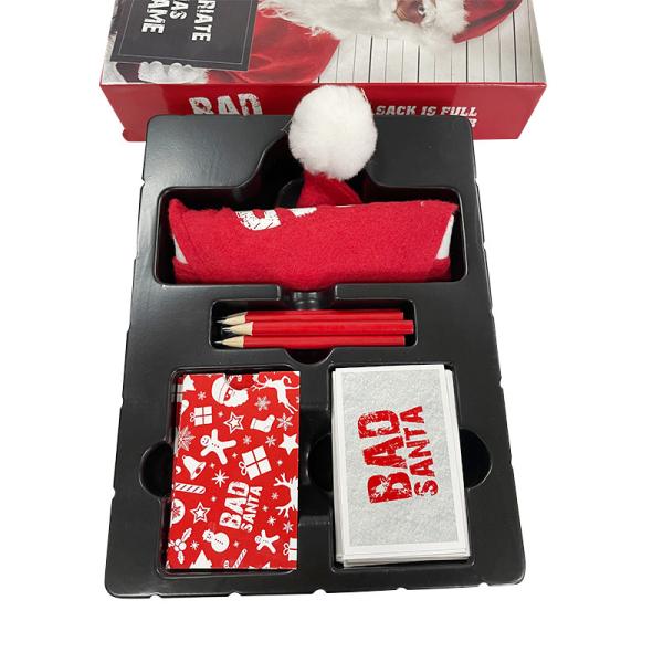 Vacuum Formed PET Vac Card Deck Packaging Tray For Playing Card Board Game Christmas Countdown