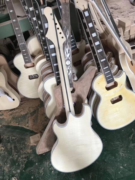 Custom 6 string electric guitar yellow tiger maple veneer rosewood fingerboard double rocking bridge free delivery