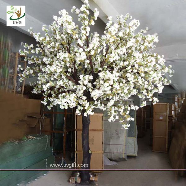 UVG 8 foot artificial pink cherry blossom tree in wood trunk for birthday party decoration CHR074