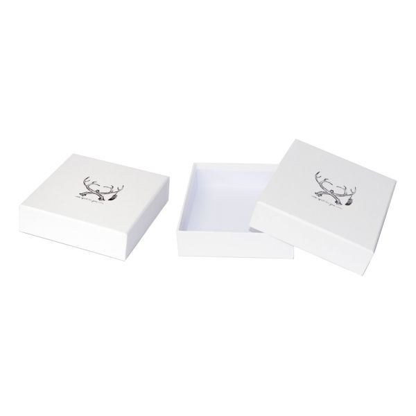 White Square Cardboard Jewelry Packaging Box 9x9x3.5cm For Bridal