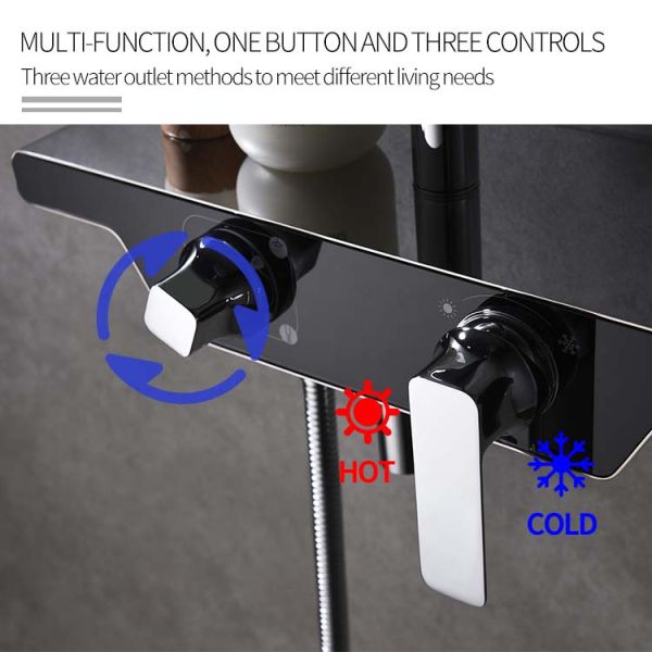 Chrome Copper Bathroom Round Head Shower Set And Rain Shower Mixer Set