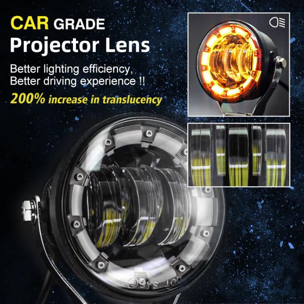 50W 5000LM AC DC 8V 12V 80V Led Fog/Driving Lights Lentes de projeção de holofotes externos Lente DRL Azul Vermelho Amber