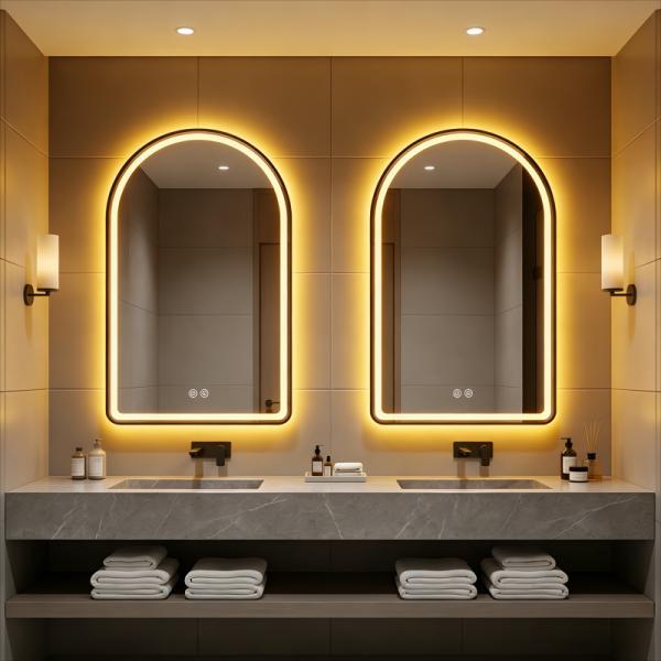 LED Arched Frameless Bathroom Mirror - High Accurate Color Rendering| IP44 Waterproof | Minimalist Illuminated Vanity Mirror