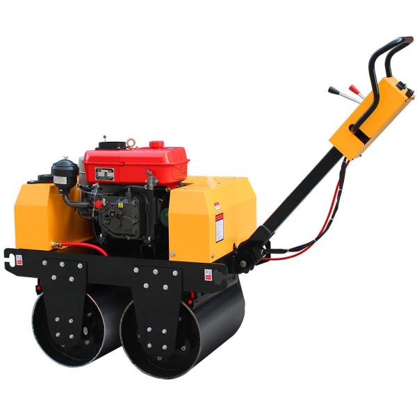 Máquina de compactação de rolos de estrada vibratória de mini-asfalto de 500 kg para caminhar atrás de tambor duplo