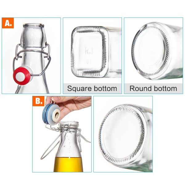 ОДМ Ресторан 12 унций Стеклянные бутылки сока Стеклянные банки с герметическими крышками