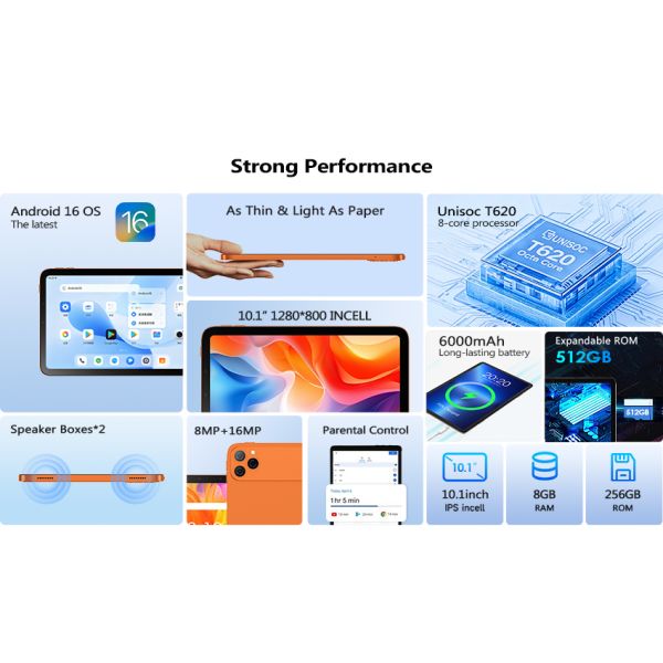Kinstone 10.1inch Tablet PC 6000mAh 4G LTE Octa-core Incell 6GB+128GB