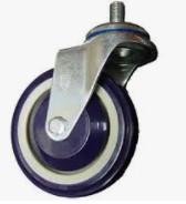 4 Inch Blue Polyurethane PU Shopping Cart Caster Wheels