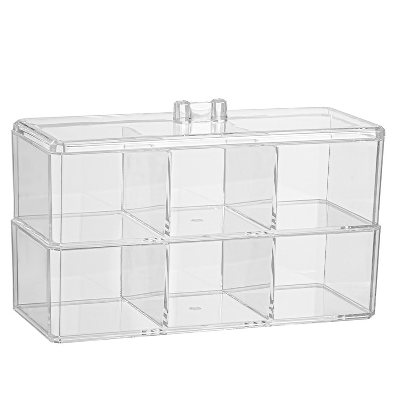 Custom-made Acrylic Multi-functional Dustproof Tea Bag Storage Box with Lid Container