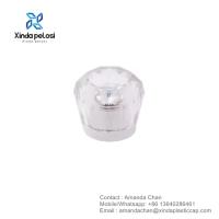 Garrafa de cosméticos plástico acrílico Metal Decorativo Cap parafuso Top Cap transparente