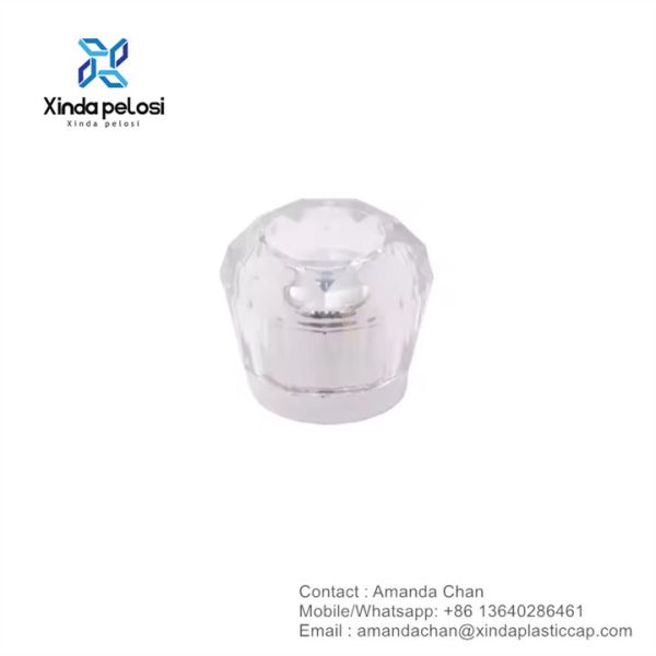 Cosmetic Bottle Plastic Acrylic Decorative Metal Cap Screw Top Transparent Cap