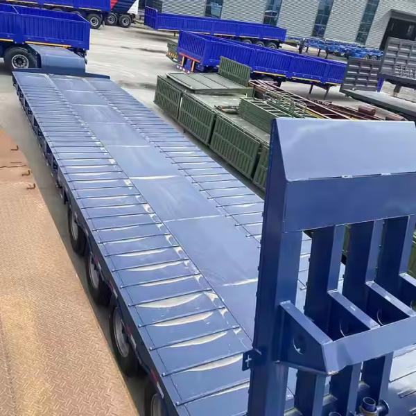 3 / 4 Axles LowBed Gooseneck Excavator Transport Low Bed Semi Trailer 100 Tons Lowbed Truck Trailer