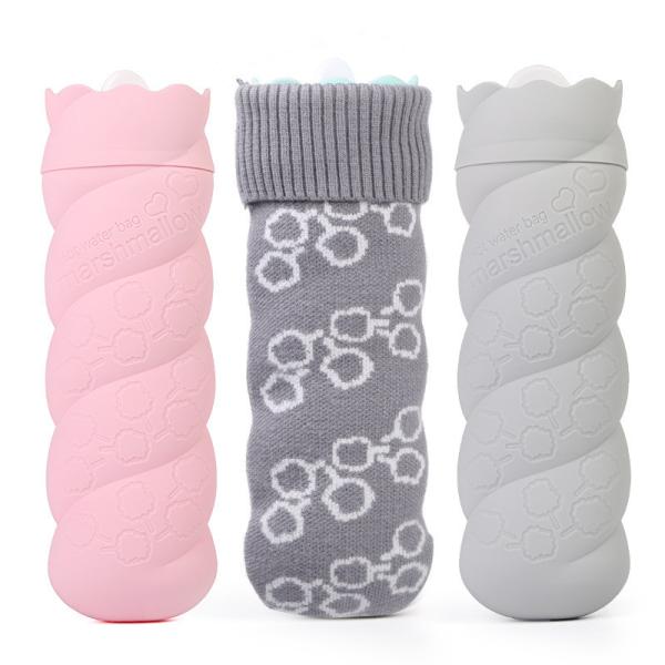 Bouteille d'eau chaude en silicone Sac confortable pour soulager la douleur Cou et épaules Pieds plus chauds Crampes menstruelles Compresse chaude et froide