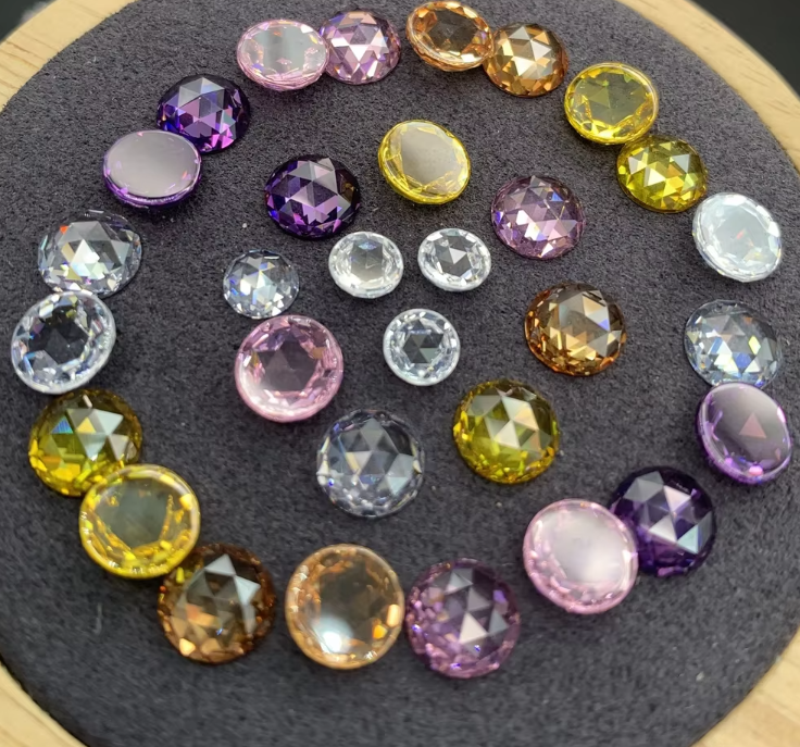 Розовый рез кубический цирконий моссанит круглый бриллиантовый рез драгоценный камень тепловая обработка применяется