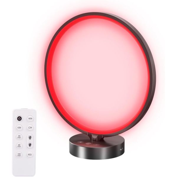 All-in-One Sleep Aid Lamp with 670nm Red Light Remote Control and Customizable Features
