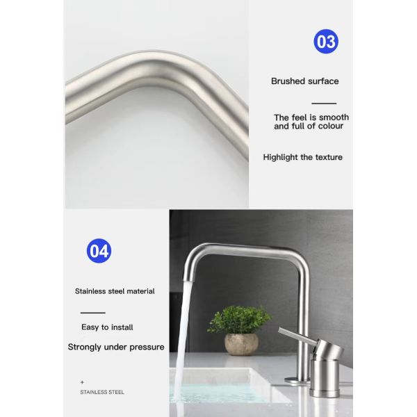 Countertop Basin Bathroom Faucet Tap Stainless SUS304 Kitchen Faucet Hot And Cold