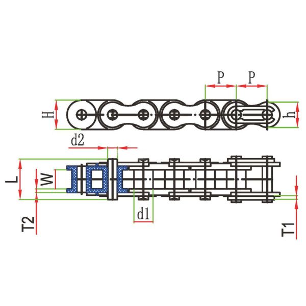 PC35 PC60 Plastic Roller Transmission Drive Chains