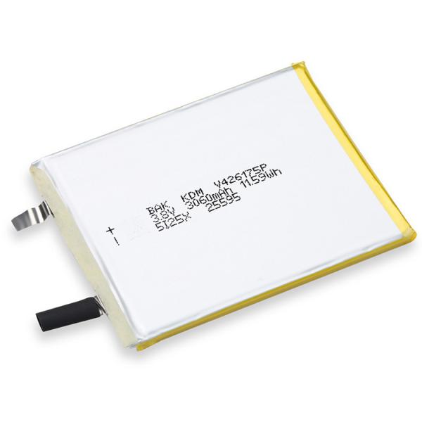 3.7V Rechargeable Li Ion Battery 3060MAh Li Polymer Cell With Customized Size