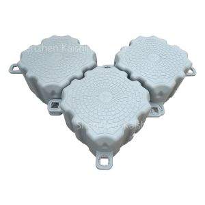 Baño flotante modular azul gris duradero para yates marinos cubos de pontón flotante de plástico