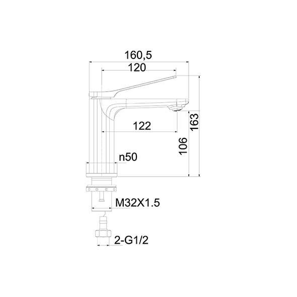 163mm Basin Mixer Faucet Matte Black Mixer Tap Hot And Cold Orin OR16024CB