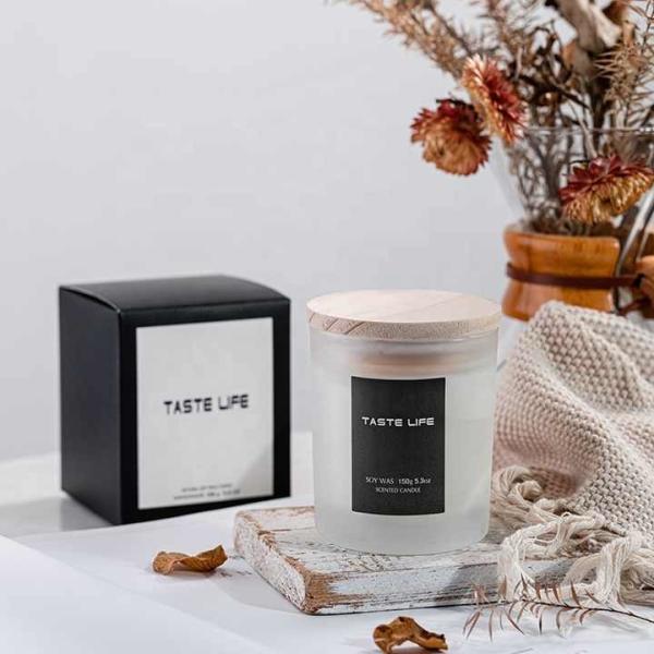 Home Birthday Wedding Atmosphere Luxury Glass Soy Wax Glass Jar Scented Candles With Lid