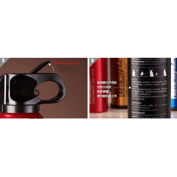 2 Kg 40% ABC Dry Chemical Fire Extinguisher , Logo Customised Vehicle Fire Extinguisher