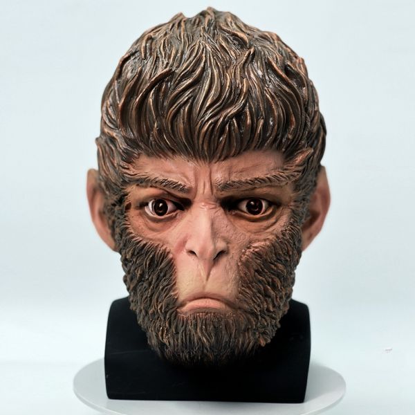 Patygr Professional Hyper-Realistic Brown Ape Mask - Handcrafted Mythical Monkey Warrior SFX Headgear for Cosplay & Film