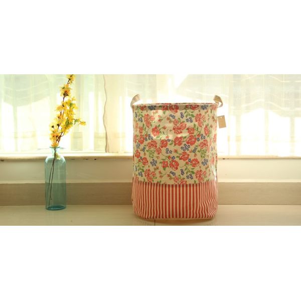 Promotional Waterproof Laundry Basket Foldable Canvas Dirty Clothes Storage Basket