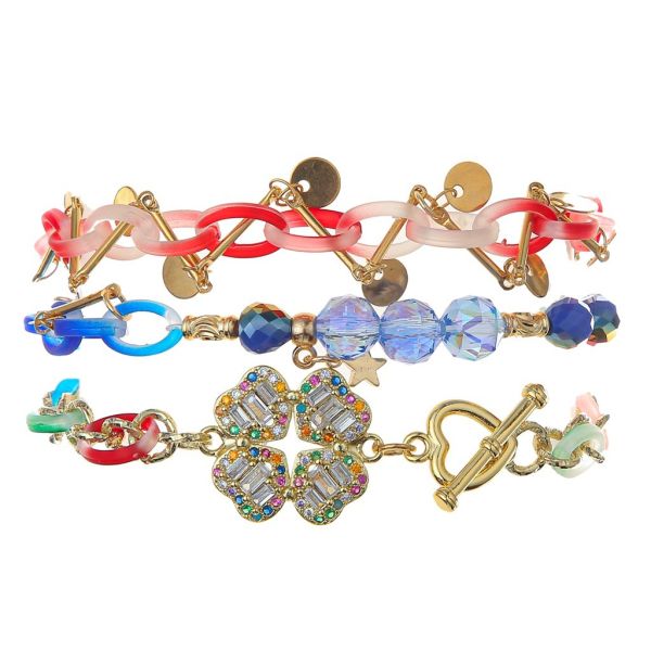 Градиент браслетов шариков латунных магнитов циркона золота смолы Handmade