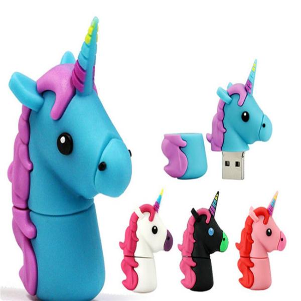 Emoji Shaped 16GB Unicorn Silicone Pen Drive Customized PVC USB Flash Lightweight