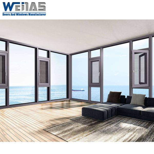 Hot Sales Casement Window Double Tempered Glazed Aluminum Tilt and Turn Windows
