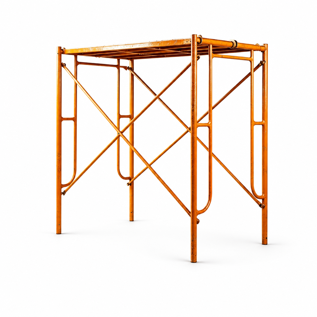 Galvanized Steel Frame Scaffolding Set with Integrated Ladder and Grate Platform for Construction