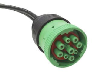 OEM Type 2 Green J1939 9 Pin Deutsch To Obd2 Cable Connector For Truck Reader