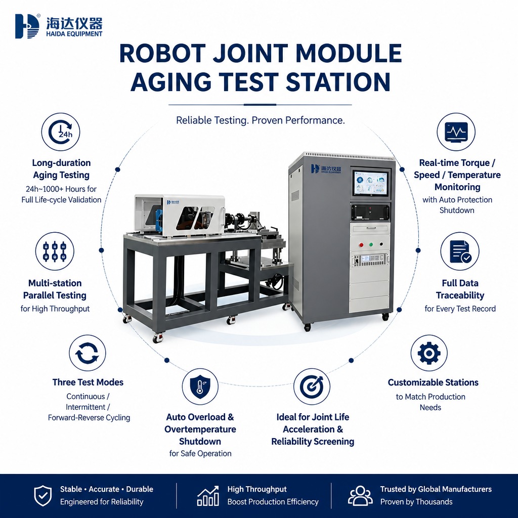Robot Joint Module Aging Test Station Durability Testing Machine Actuator Life Test 24h 1000h Continuous Intermittent Cycling