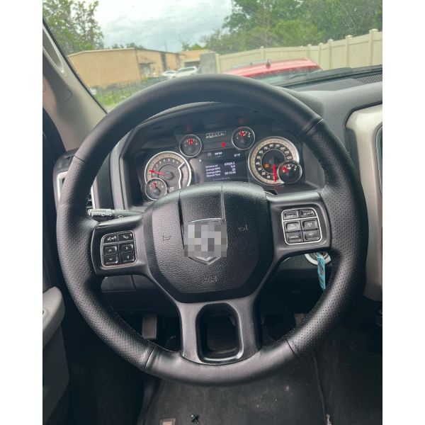 Hand Stitching PU Leather Steering Wheel Cover for Dodge RAM 1500 3500 2013 2014 2015 2016 2017 2018