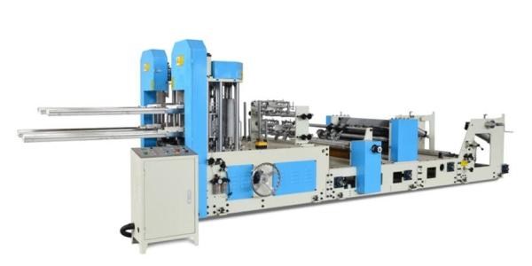 O guardanapo de papel de 6 pistas que faz o equipamento de dobramento da máquina unir-se viu o corte da lâmina