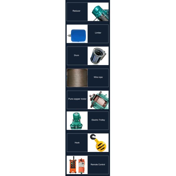 Подъем 220V-690V крана веревочки провода единой скорости 8T 5T пяди 8M