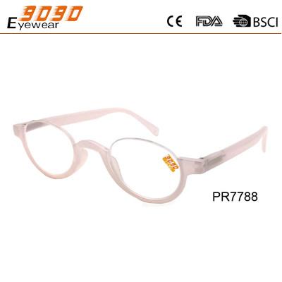 New arrival and half rim hot sale plastic reading glasses,suitable for women and men