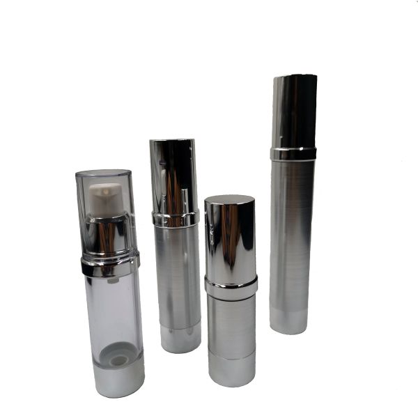 10ml 15ml 20ml 30ml silvering plastic plating hot stamping manufacturer lotion airless pump bottle cosmetic wholesale