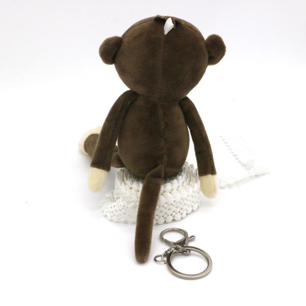 Cute Brown Monkey Plush Keychain For Bag Clothing 20cm Size