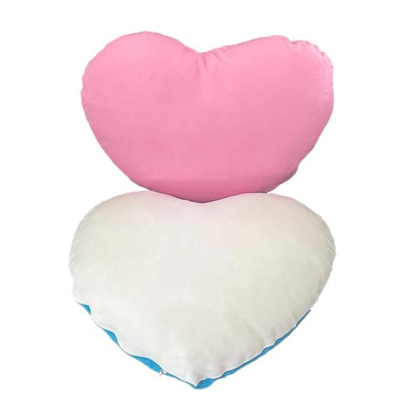 Coussin de cœur de sublimation peau de pêche velours lancer coussin de sublimation couverture blancs