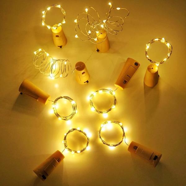 LoveNite Wine Bottle Lights with Cork, String Lights for DIY, Party, Decor, Christmas, Halloween,Wedding(Warm White)