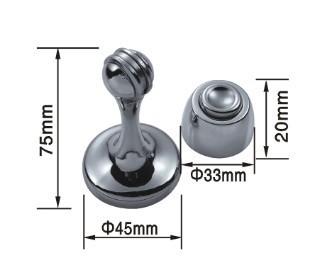 Zinc Alloy Magnetic Floor Door Holder 45x75mm Mute Easy Installation
