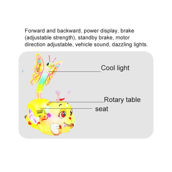 350W Glowing Bee Entertainment Kids Bumper Car Riding Game