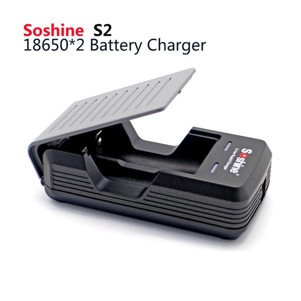 Soshine 18650 Li-ion Battery Charger for 2pcs 18650 batteries, 2-slot 18650 battery charge