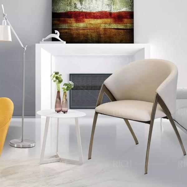 Scratch Resistance Italian Style Dining Chairs Cream Velvet Dining Chairs ISO9001