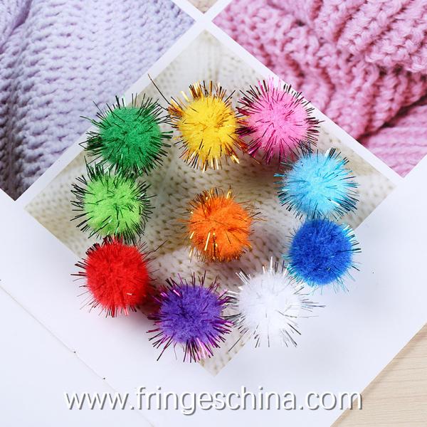 Wholesale Colorful DIY Party Decoration Glitter Pom Pom Ball