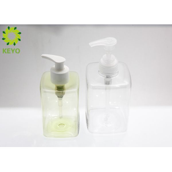 300ml PET Shampoo And Conditioner Bottles , Square Empty Pump Dispenser Bottles